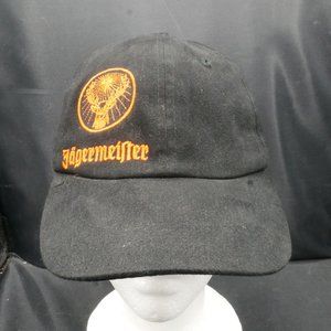 JAGERMEISTER BLACK Adjustable HAT CAP ORANGE LOGO And Jager bottle embroidered